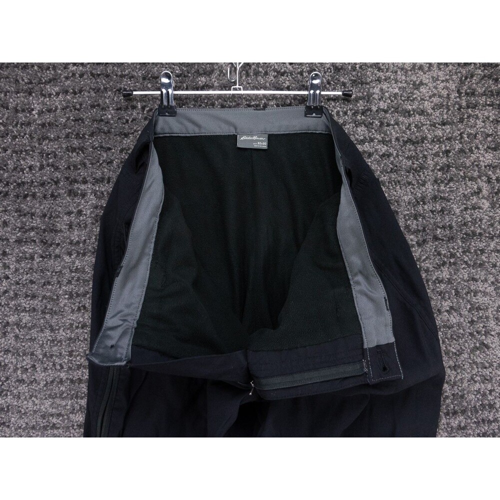 Eddie Bauer Pants Mens 32x30 Black Fleece Lined Tech Side Cargo Pocket Gorpcore - Picture 5 of 16